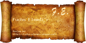 Fuchs Elemér névjegykártya