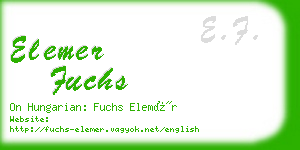 elemer fuchs business card